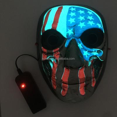 China 2022 High Quality 3D Costume LED Mask Automatic Flashing Light Up Halloween Mask Led Party Neon Mask For Masquerade Party for sale