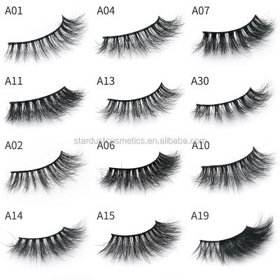 China Thick Black Strip False Eyelashes Strip Full Lashes Type 100% Real Siberian Mink False Eyelashes Fur for sale