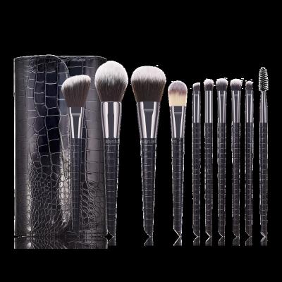 China Angular Blush Private Label 10 PCS Professional Makeup Brush Set Cosmetics Makeup Tool Set Brush for sale