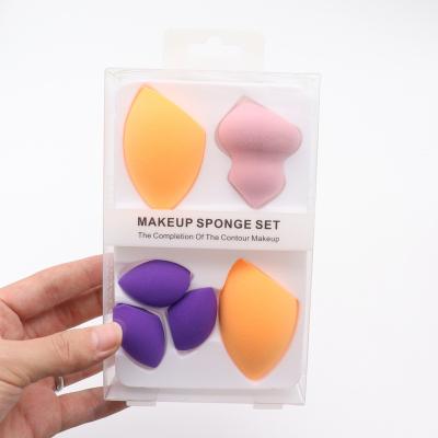 China Wholesale Morandi Color Makeup Tool Sponge Set Private Label Blender Beauty Sponge 4 Pcs One Set Makeup Sponge for sale