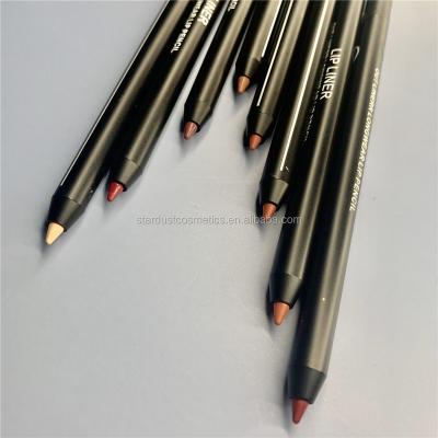 China Custom Lips No Logo Automatic Black Case 8 Color Lipliner Pen for sale