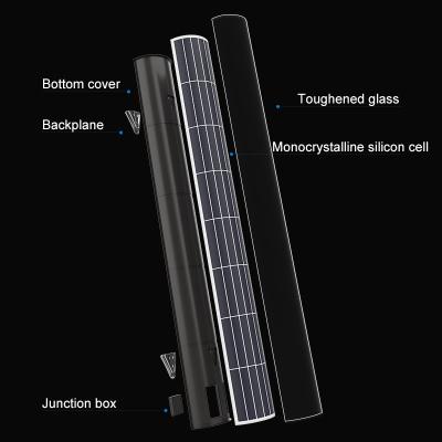 China KLR Solar Light Vertical Solar Street Lights With Monocrystalline Silicon CURVED Solar Panel LFP Battery for sale