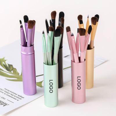 China 5PCS/SET Professional Custom Mini Eyeliner Eyebrow Brush Lip Kit Makeup Brush Portable Eye 5pcs Logo Makeup Brushes Set Travel for sale