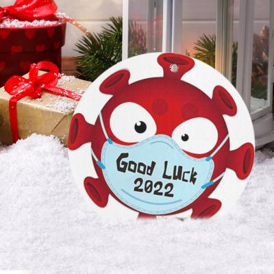 China Custom Creative New Year Decor Christmas Tag Decoration Card Tag LOGO 2022 Cup Pendant Mat for sale