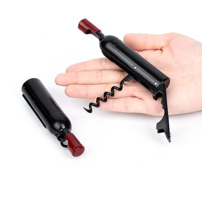 China Amazon Best Selling Multifunctional Red Wine Opener 2 in 1 Wine Bottle Shape Opener Wine Corkscrew Waiter Beer Cap Opener for sale