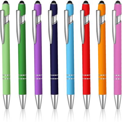 China Pen Wholesale Promotional Custom Logo Ballpoint Pen With Stylus Tip Stylish Premium Rubberized Soft Touch Metal Pen for sale