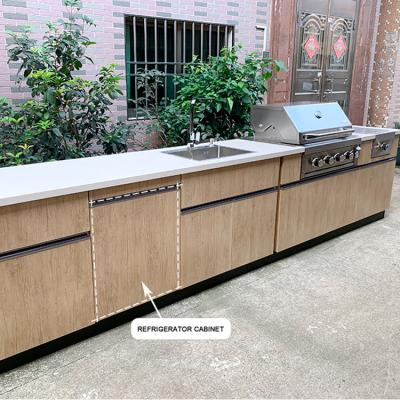 China Modern Custom Luxury Waterproof Quartz Stone Stainless Steel White Outdoor Kitchen for sale