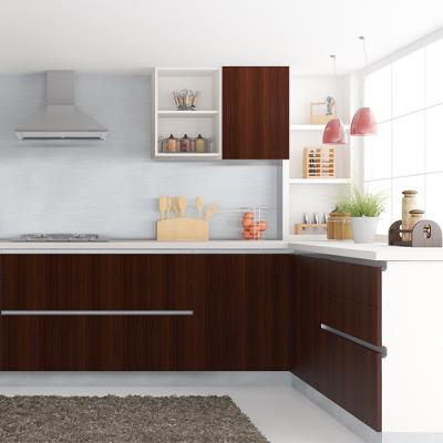 China Modern commercial kitchen, wood veneer kitchen joinery with kitchen appliance for sale