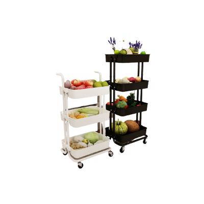 China Sustainable Cart Racks Floor-standing Multi-Layer Wheeled Removable Kitchen Supplies Household Storage Crevice Rack for sale