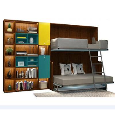 China Modern Modern Space Saving Furniture Double Bunk Wall Bed With Study Table for sale