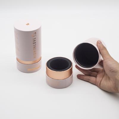 China Disposable Kraft Paper Cylinders Bottle Tube Box Skin Care Essential Oil Bottle Packaging Box Cylinder Glass Bottle Kraft Paper Box for sale