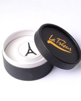 China Recycled Materials Logo Fancy Gift Packaging Round Custom Jewelry Box With Foam Tray for sale