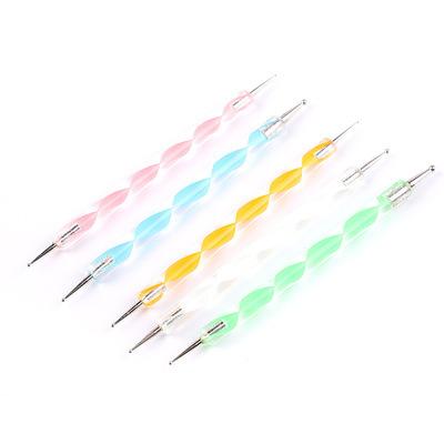 China Eco-friendly Manicure Tool 5pcs/set Nail Art Dotting Pen Double Head UV Gel Brushes Polish Painting Dotting Kit for sale