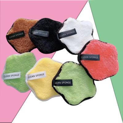 China Beauty Tools Soft Microfiber Sponge Puff Flower Shape Reusable Makeup Remover Pad for sale