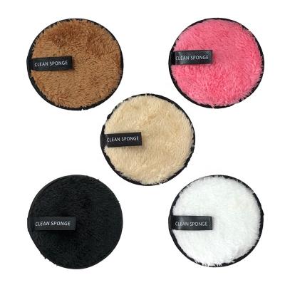 China Logo Face Cleaning Polyester Washable Soft Custom Makeup Remover Reusable Microfiber Pads for sale