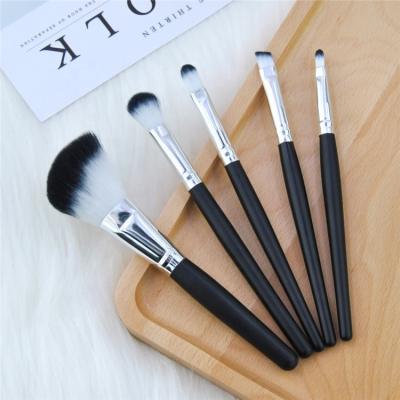 China Angular Blush Wholesale Cheap High Quality Pro Art Wooden Cosmetics Makeup Brushes 5 Pcs Makeup Brush Set for sale