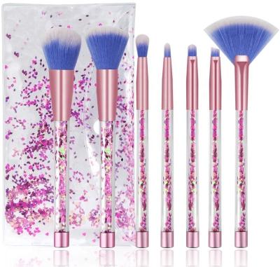 China Angular Blush OEM Custom 7 Pcs Makeup Brush Set Private Label Unicorn Liquid Colorful Shimmer Sparkles Acrylic Handle Makeup Brush Kit for sale