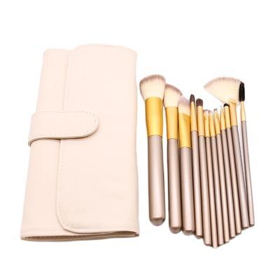 China Angular Blush Professional 24 Pieces Korean Cosmetic Makeup Brush Set White With PU Bag for sale