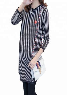 China Striped Pattern Maternity Knit Sweater Loose Fit Type Polyester / Cotton Material for sale