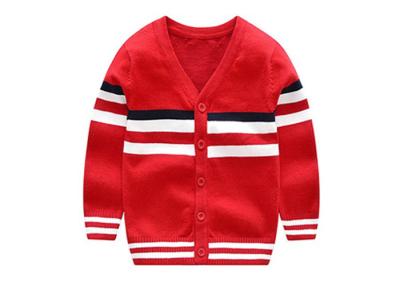 China 2019 Latest New Classic Design Boys V Neck Striped Knitted Cardigan for sale