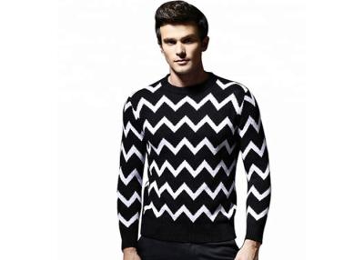 China Jacquard Pattern Nylon Mens Round Neck Long Sleeve Pullover Sweaters For Spring for sale