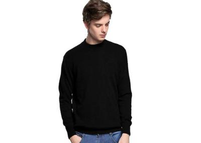 China Fancy Winter Cashmere Sweater Men , Black Cashmere Sweater Tight 12 Gauge for sale