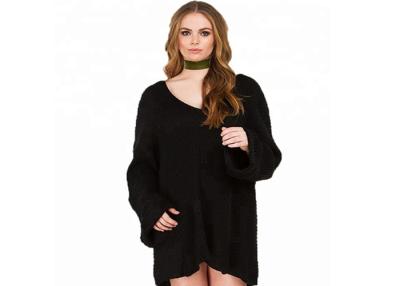 China Long Sleeve Plus Size Clothing Sweater Dress V Neck Collar OEM / ODM Service for sale