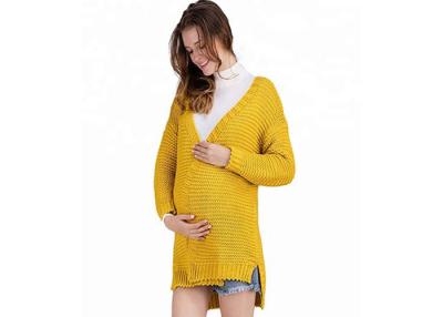 China Pure Cotton Maternity Cardigan Sweater , Winter Maternity Clothes Open Front for sale