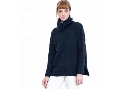 China Oversized High Neck Black Pullover Sweater Women's Regular Dry Cleaning for sale