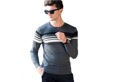 China Thin Wool Casual Men's Roundneck Sweater Flat Knitting Patterns Jacquard Style for sale