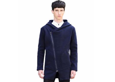 China Long Winter Hoodie Zip Up 7 Gauge Men Knit Navy Blue Designer Cardigans Sweater for sale