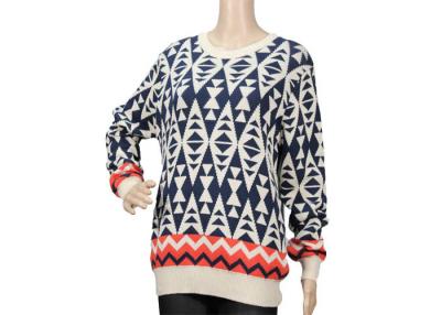 China Autumn Winter Women ' S Jacquard Pullover Sweater In Knitted Diamond Design for sale