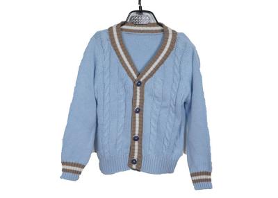 China Blue Children Winter Autumn Cable Kids Knit Sweater Cardigan Clothing For Boy for sale