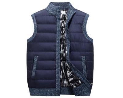 China OEM Mandarin Collar Knitted Sleeveless Cardigan Vest for sale