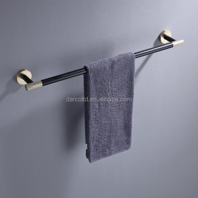 China Modern Luxury Bathroom Accessories Knurled Single Towel Rack 304 Stainless Steel Wall Towel Rack Hotel Bathroom for sale