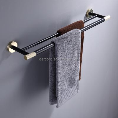 China China Factory New Design Stainless Steel Towel Rack Bath Hardware Modern Bathroom Double Towel Rack Accessory Towel Rack for sale