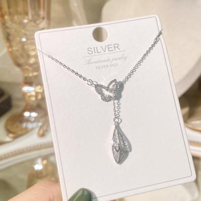 China CLASSIC 925 Sterling Silver Fashion Classic Zircon Gentle Elf Necklace Factory Jewelry Wholesale for sale