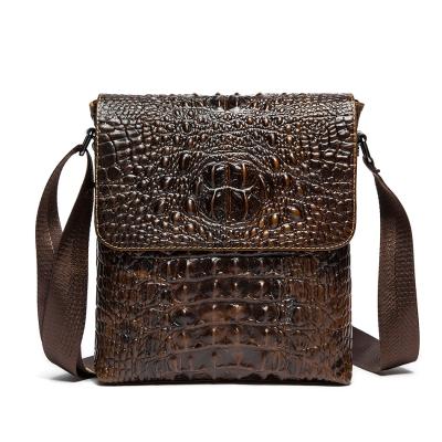 China High Quality Crocodile Print Genuine Leather Shoulder Bag Men Cross Body Messenger Bags for sale