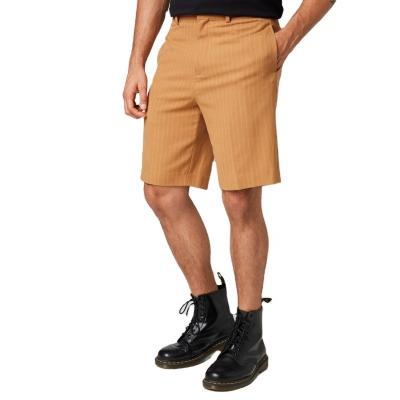 China OEM Anti-Wrinkle Polyester Suit Men's Summer Loose Casual Warm Striped Business Hot Pants Short Pants for sale