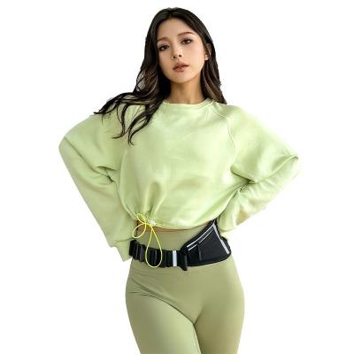 China Viable Clothes 2023 New Female Yoga Spring And Autumn Tennis Sports Loose Top Pilates Fitness Long Sleeve Running Training Clothes for sale