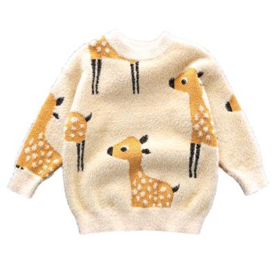 China New Kids Anti-wrinkle Sweaters Animal Mink Clothes Knitting Stylish Baby Winter Girls Kids Customize for sale