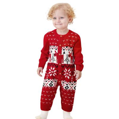 China Other Baby Overalls Baby Clothes Knitted Clothes Christmas Cartoon Climbing Overalls for sale