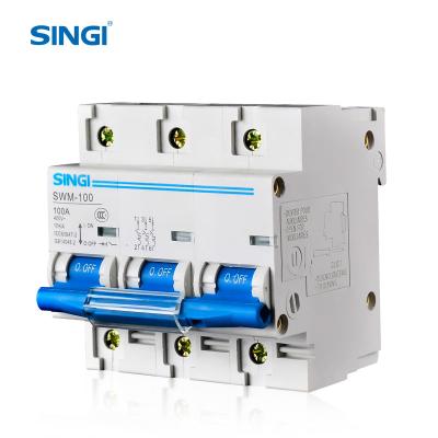 China Singi SWM-100 3P High Breaking Capacity mcb 10kA 125A 400V 3Pole Miniature Circuit Breaker 10KA for sale