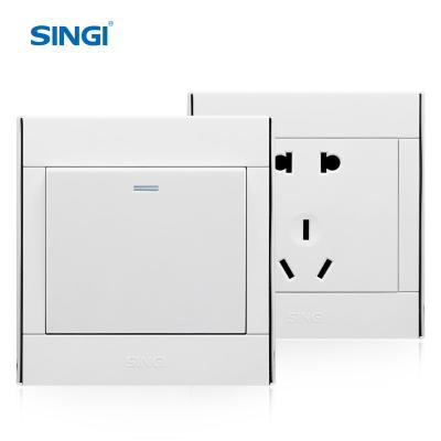 China Singi GNW66B Residential Wall Panel Mounted 4 Gang Germany Waterproof Electrical Wall Switch, Waterproof Switch Socket for sale