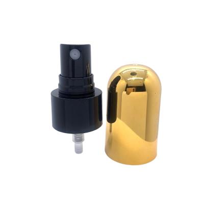 China Factory price non refillable 24 410 gold aluminum UV plate fine mist sprayer with pp full cover cap for perfume bottle for sale