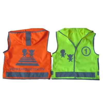 China 100% Polyester OEM High Visibility EN20471 and EN1150 Kids Reflector Vest Kids Engineer Safety Vest for sale