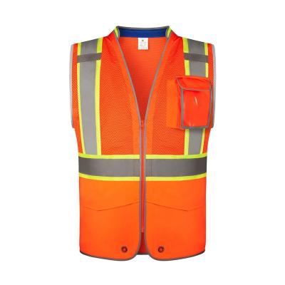 China Custom Manufacturer Traffic Wholesale Zipper High Visibility Construction Safety Vest High Visibility for sale