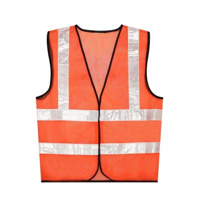 China High Visibility Reflective Tapes 60 Gram Mesh Fluorescent Green Orange Safety Reflective Vest With PVC Tape for sale