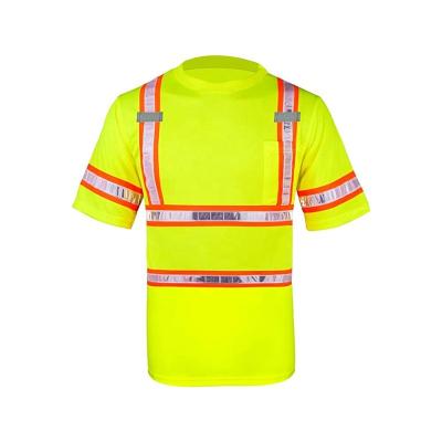 China Canada Custom Factory Shirt Vis Yellow X Hi Safety High Visibility Reflective T-Shirts Back Short Sleeve for sale