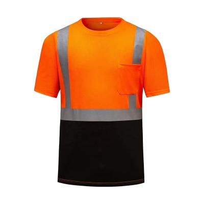 China High Visibility 100% Poly Breathable Bird Eye Contrast High Visibility Reflective Tape High Vis Polo Shirt for sale